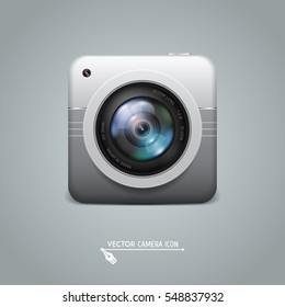 Photo camera icon. Camera photo lens. Vector illustration.