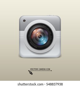 Photo camera icon. Camera photo lens. Vector illustration.