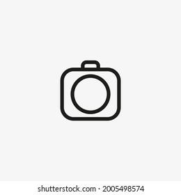 Icono de cámara fotográfica en estilo de diseño de línea.