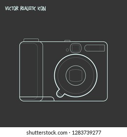 Photo camera icon line element. Vector illustration of photo camera icon line isolated on clean background for your web mobile app logo design.