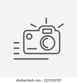 Photo camera icon line symbol. Isolated vector illustration of  icon sign concept for your web site mobile app logo UI design.