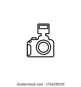 Photo camera icon line. Vector on isolated white background. Eps 10