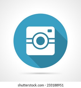 Photo camera icon with long shadow vector flat design element