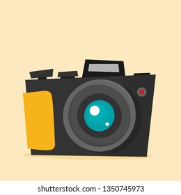 Photo camera icon, modern minimal flat design style, vector illustration