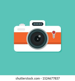 Photo camera icon, modern minimal flat design style, vector illustration