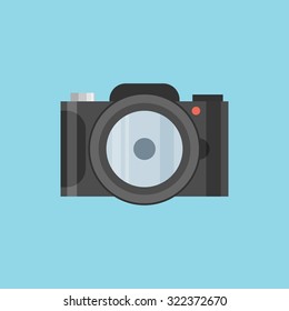 Photo camera icon, modern minimal flat design style, vector illustration