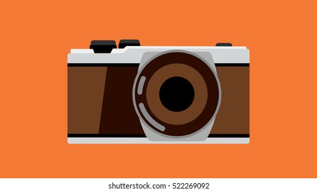 Photo camera icon, modern minimal flat design style, vector illustration. 