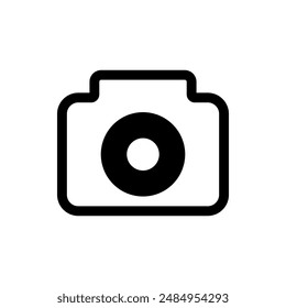 Fotokamera-Symbol, moderne Vektorgrafik isoliert auf weißem Hintergrund.
