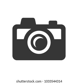 Photo Camera Icon on White Background. Vector