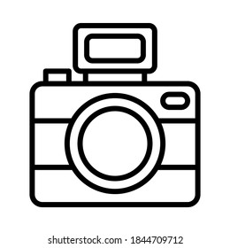 Photo camera icon on white background, vector illustration