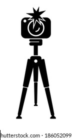 icono de la cámara fotográfica sobre fondo blanco	