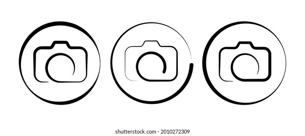 photo camera icon on white background