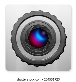 Photo camera icon on a white background.