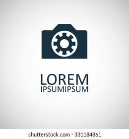photo camera icon, on white background
