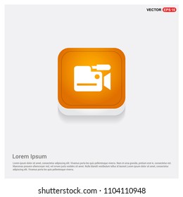 Photo camera icon Orange Abstract Web Button