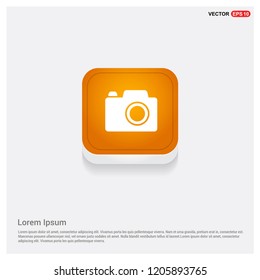 Photo camera icon Orange Abstract Web Button - Free vector icon