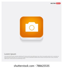 Photo camera icon Orange Abstract Web Button