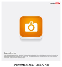 Photo camera icon Orange Abstract Web Button