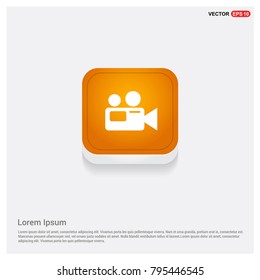 Photo camera icon Orange Abstract Web Button
