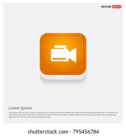 Photo camera icon Orange Abstract Web Button
