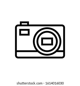 photo camera icon in outline style on white background