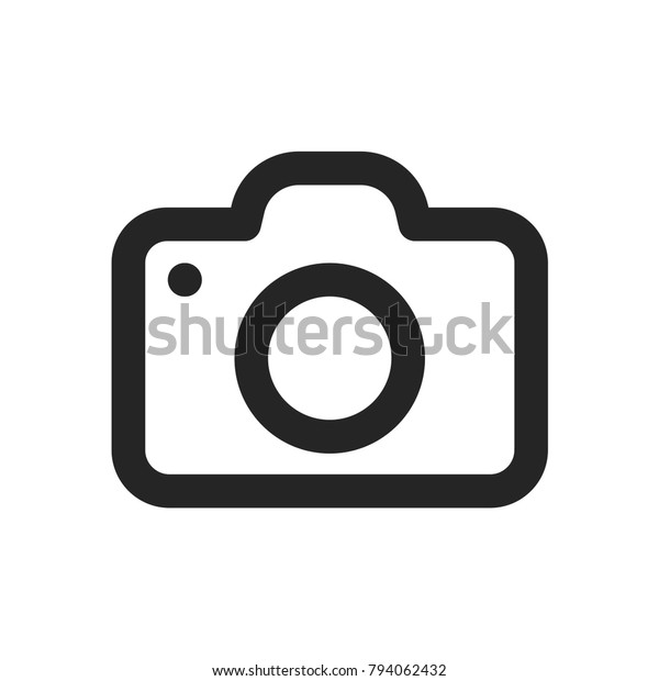 フォトカメラのアイコン 写真のシンボル 白い背景に画像の絵文字 平らなベクター画像記号 グラフィックやウェブデザイン用の簡単なベクターイラスト のベクター画像素材 ロイヤリティフリー