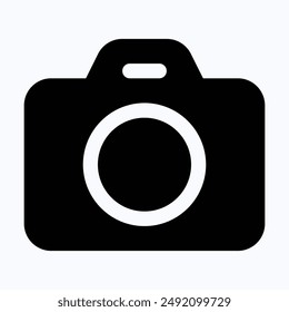 Photo Camera Icon, Photography Vector Icon, Isolated Silhouette Vector Icon.