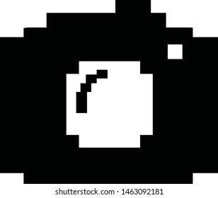 photo camera icon pixel, vector illustration