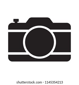 Photo camera icon, retro old camera