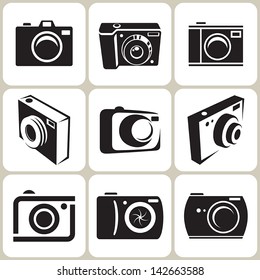 photo camera icon set