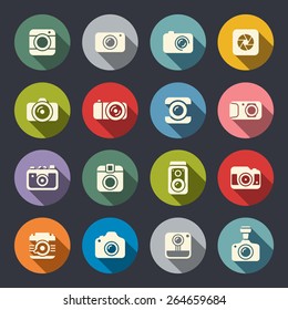 Photo camera icon set
