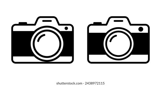 Photo camera icon set basic simple design