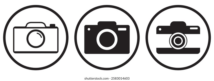 Photo and camera icon set. Icons of photography, image, photo gallery and photo camera. Diaphragm icon. image, photo gallery Vector illustration.