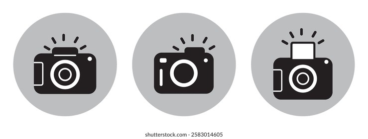 Photo and camera icon set. Icons of photography, image, photo gallery and photo camera. Diaphragm icon. image, photo gallery Vector illustration.