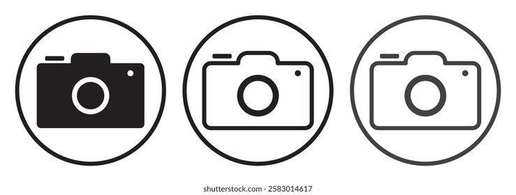 Photo and camera icon set. Icons of photography, image, photo gallery and photo camera. Diaphragm icon. image, photo gallery Vector illustration.