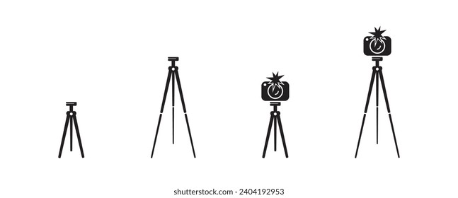 photo camera icon set on white background	