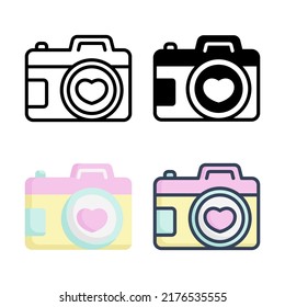 Colección de estilos de iconos de cámara fotográfica