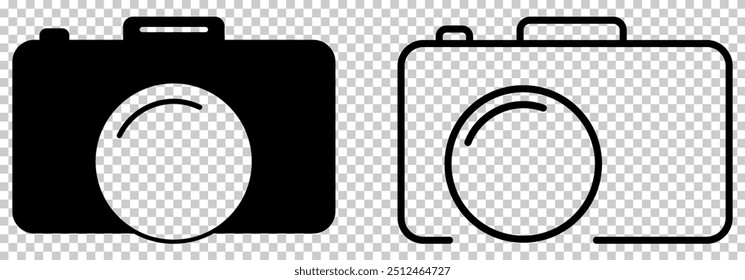 Photo camera icon set. Vector illustration isolated on transparent background