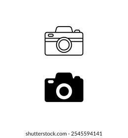 Photo camera icon set. Vector illustration.