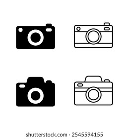 Conjunto de iconos de cámara fotográfica. Ilustración vectorial.