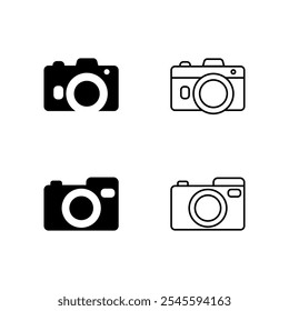 Conjunto de iconos de cámara fotográfica. Ilustración vectorial.