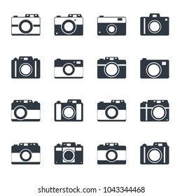 photo camera icon set for web sites and user interface. Stock flat vector illustration.