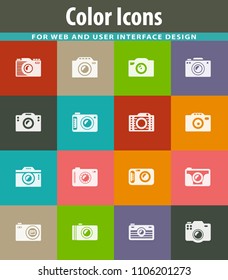 photo camera icon set for web sites and user interface