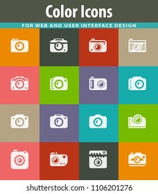 photo camera icon set for web sites and user interface