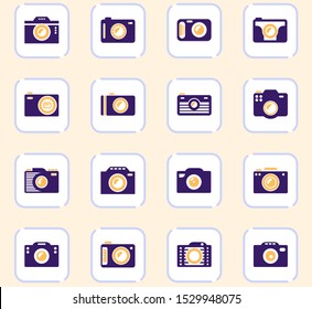 photo camera icon set for web sites and user interface
