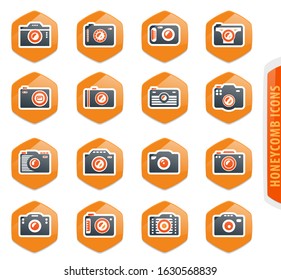 photo camera icon set for web sites and user interface