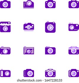 conjunto de iconos de cámara fotográfica para sitios web e interfaz de usuario