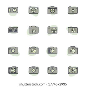 photo camera icon set for web sites and user interface