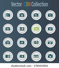 photo camera icon set for web sites and user interface