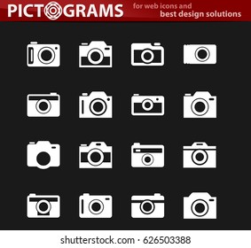 photo camera icon set for web sites and user interface